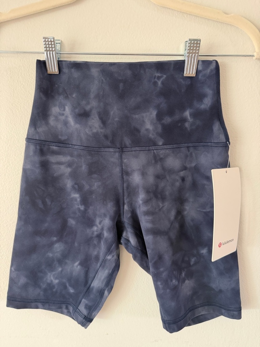 lululemon athletica High-Rise Tie-Dye Navy Bike Shorts